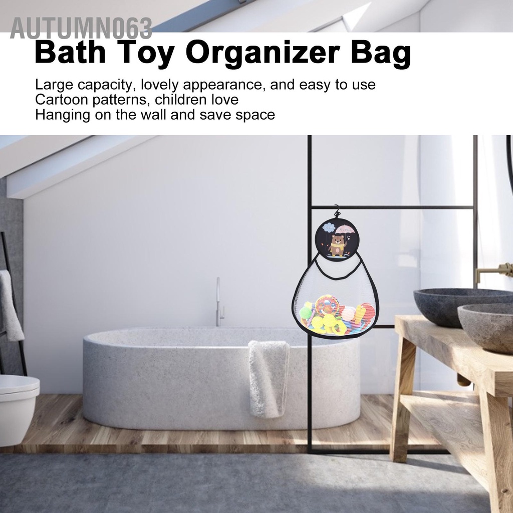 Autumn063 Phòng tắm Đồ chơi trẻ em Túi lưu trữ Mô hình Gấu Lưới Nhà Ngăn nắp chứa đựng đồ