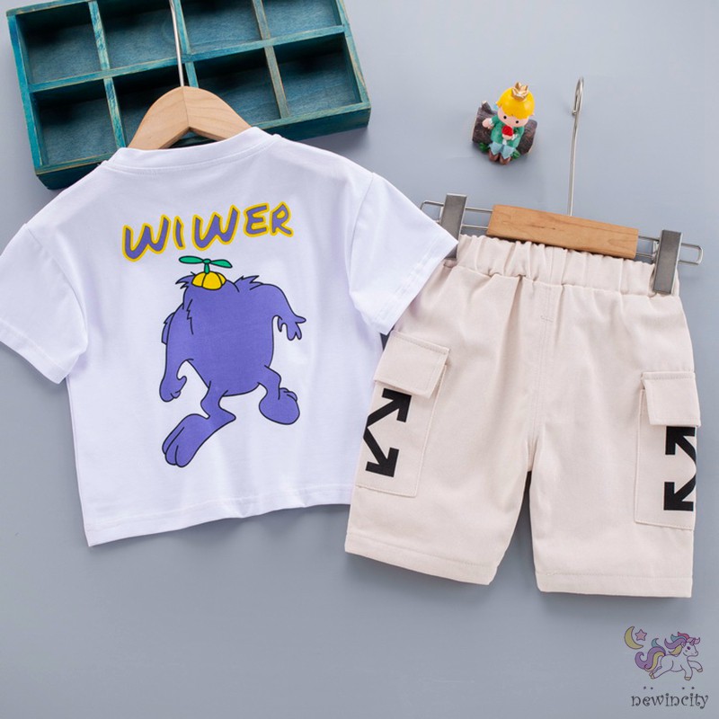 Set Áo Thun Tay Ngắn &amp; Quần Short Dành Cho Bé Trai