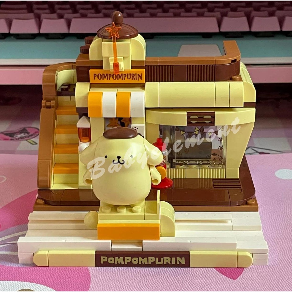 Sanrio Đường Phố Xem Loạt Xếp Hình Khối Xây Dựng Kuromi Giai Điệu Của Tôi Kem Nhà Sáng Tạo DIY Mô Hình Vật Trang Trí Quà Tặng Đồ Chơi