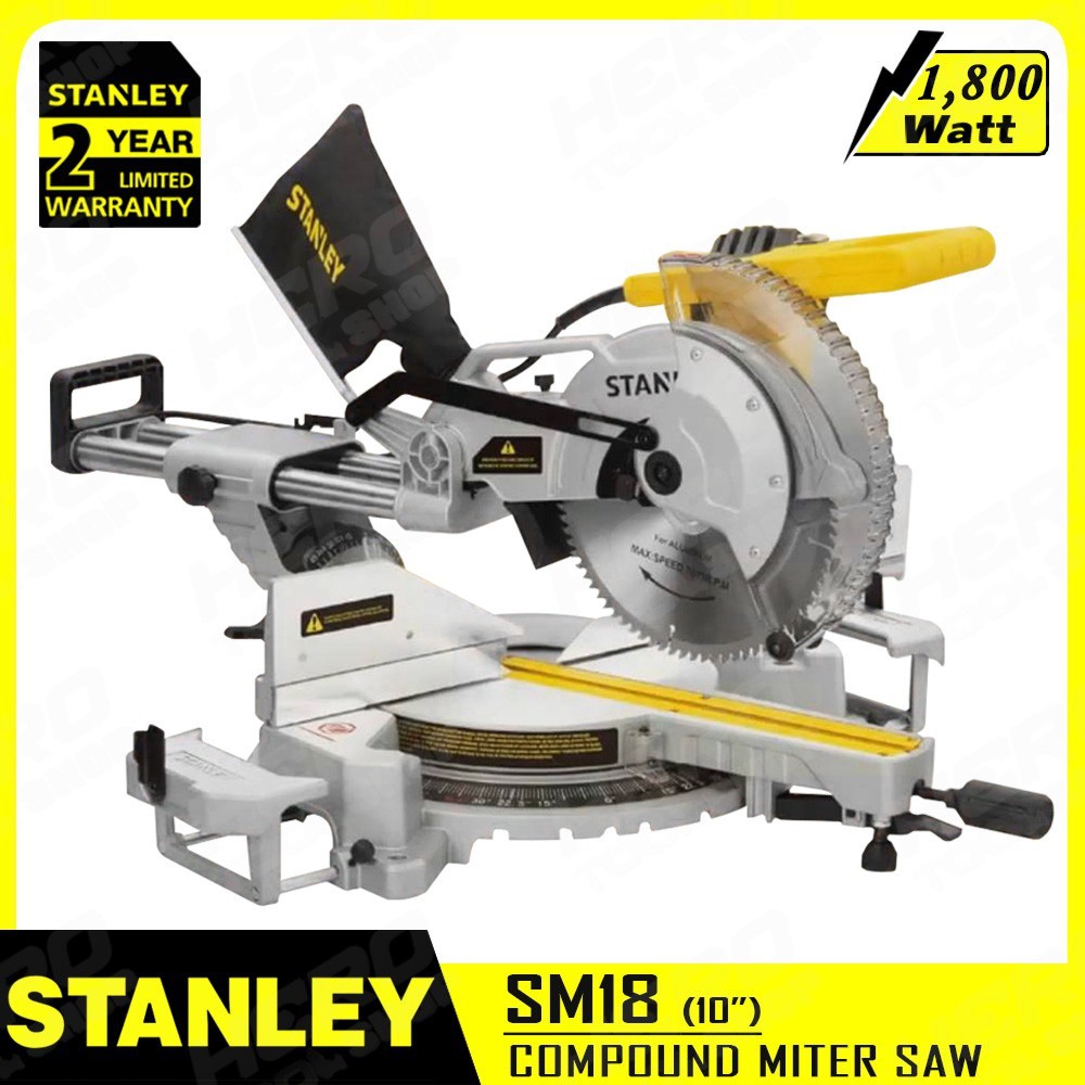 CHÍNH HÃNG -  Máy cưa đa góc trượt 1800W Stanley SM18 đĩa cắt 255mm