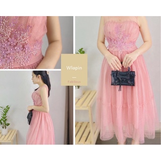 Đầm Voan Dài Đính Hoa Nổi Hàng Cao Cấp