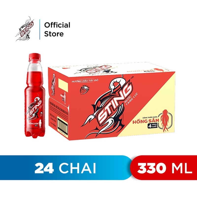 Nước tăng lực sting dâu chai 330ml