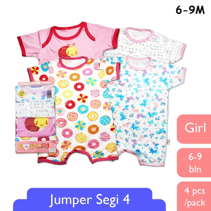 Bộ 4 Áo Liền Quần Hình Ếch Con Cho Bé (6-9M)