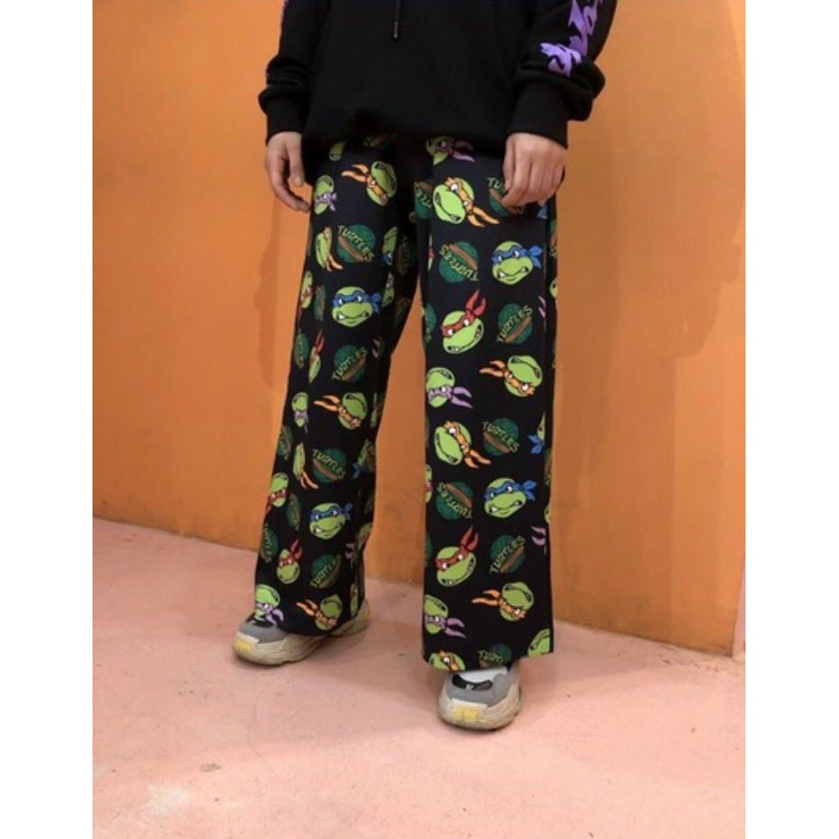 QUẦN JOGGER CARTOON hoạt hình DÀI cạp chun bo gấu và ống xuông vải cotton thoáng mát dễ mặc thấm hút mồ hôi