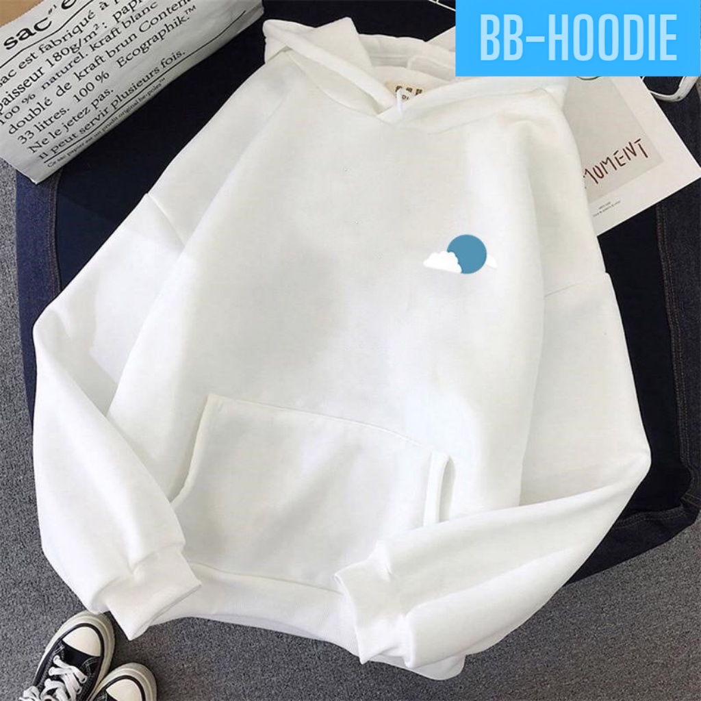 Áo Hoodie From Rộng Unisex In Hình Đám Mây Xinh Xắn , Vải Nỉ Mềm Mại Phong Cách HOT TREND BB HOODIE