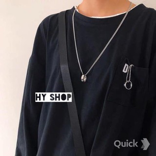 Dây chuyền titan phối nhẫn cá tính - vòng cổ titan nam nữ thép siêu bền không gỉ unisex (dây kèm nhẫn)