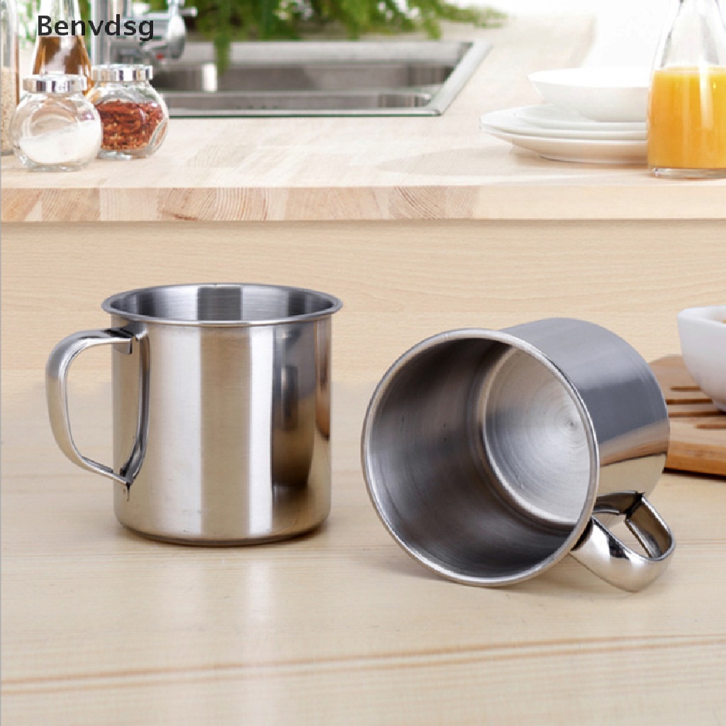 Set 6 Cốc Uống Trà / Cà Phê Bằng Thép Không Gỉ Tiện Dụng Mang Theo Du Lịch Cắm Trại
