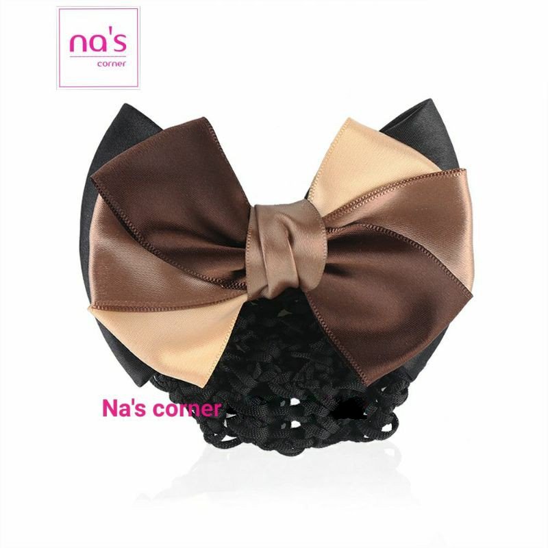 Kẹp lưới bới tóc búi tóc viền 3 màu sang trọng