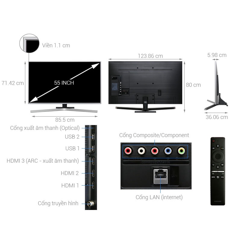 Smart Tivi Samsung 4K 55 inch UA55RU7400 | BigBuy360 - bigbuy360.vn