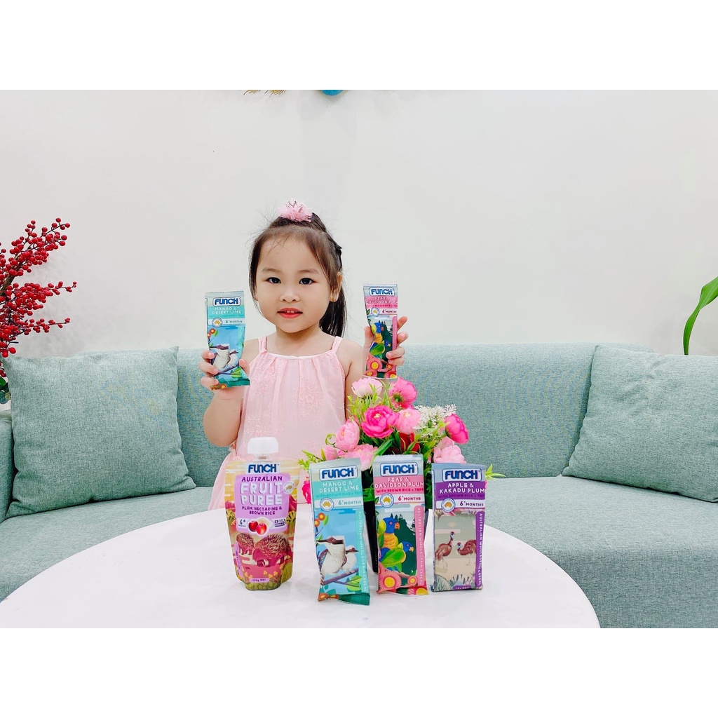 Trái cây nghiền hoa quả nghiền ăn dặm vị lê 100% cho bé từ 4 tháng tuổi FUNCH 120g