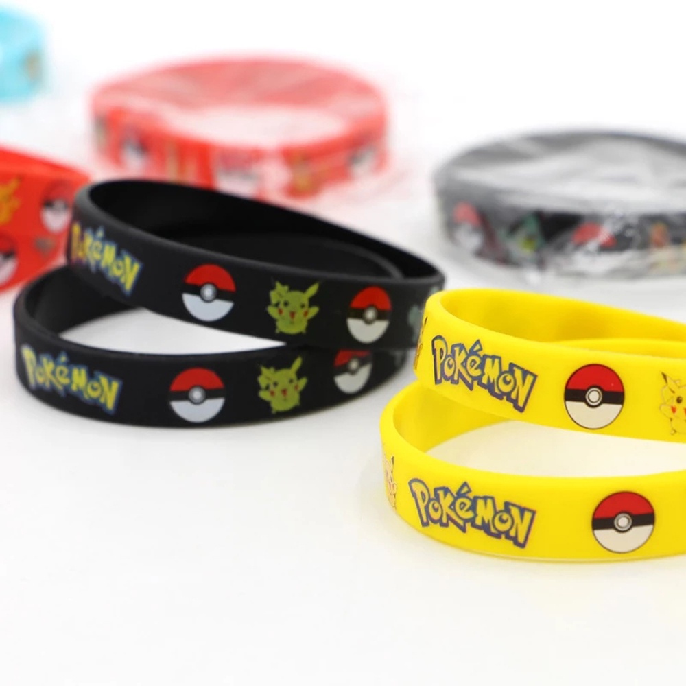 Vòng Tay Silicon Họa Tiết Pokemon Pikachu Nhiều Màu Sắc