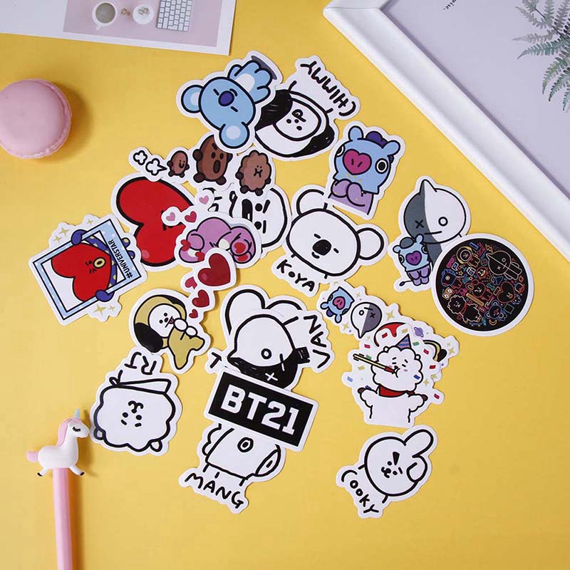 Sticker Dán Trang Trí Album Ảnh In Hình Nhóm Nhạc Kpop Suga Jimin Jin Jung Kook