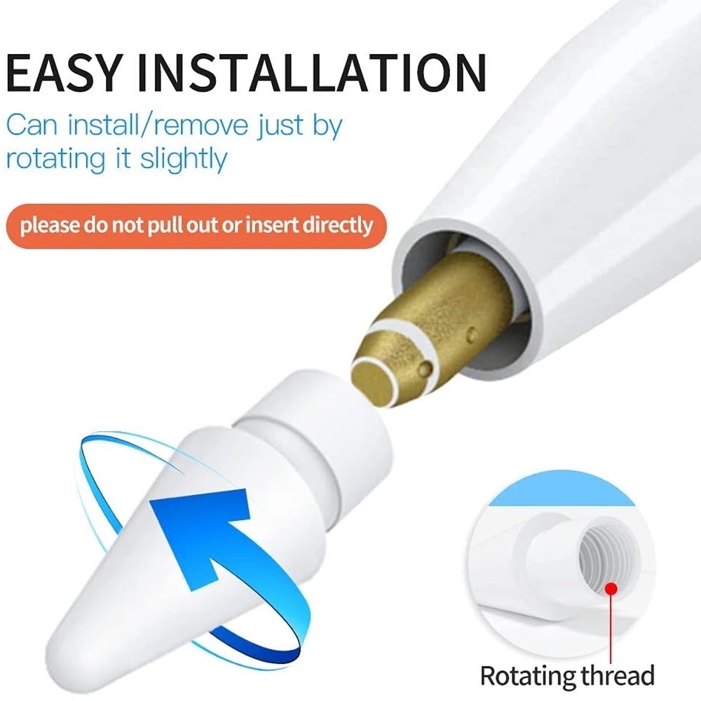 1 Đầu Thay Thế Màu Trắng Tương Thích Với Bút Cảm Ứng For Apple Pencil 1st/2nd Gen / Chống Mòn