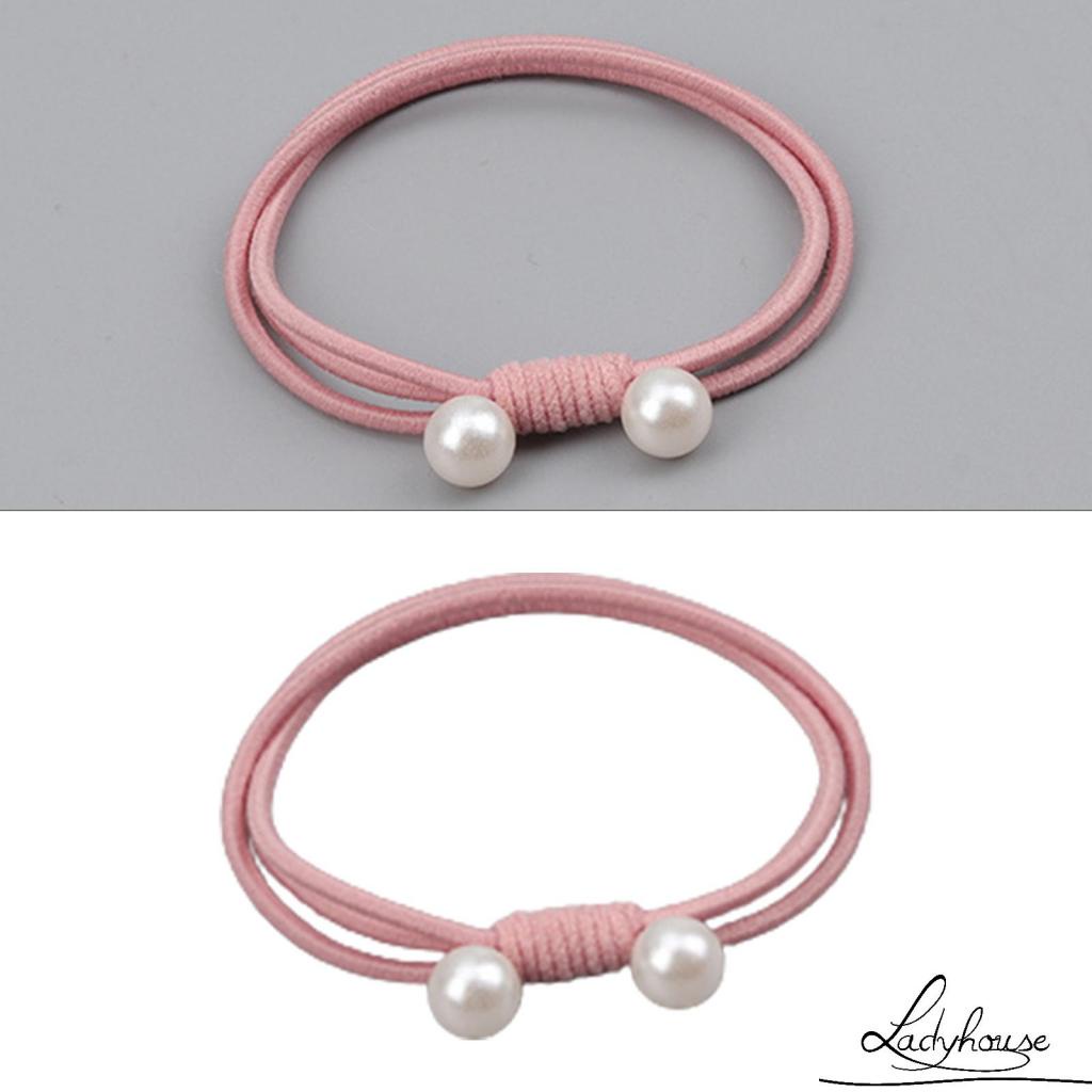 Dây buộc tóc đuôi ngựa bằng nylon siêu mềm co giãn màu trơn cho nữ