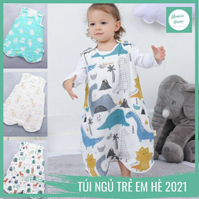 Túi Ngủ Cho Bé Mùa Hè Thu. Túi Ngủ Trẻ Em Vải Cotton Sợi Tre Mềm