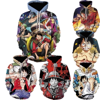Áo hoodie in hoạ tiết one piece 3d độc đáo
