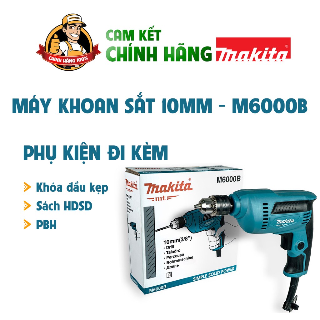 Máy Khoan cầm tay mini gia đình,Máy khoan Makita chính hãng m6000b 10mm.