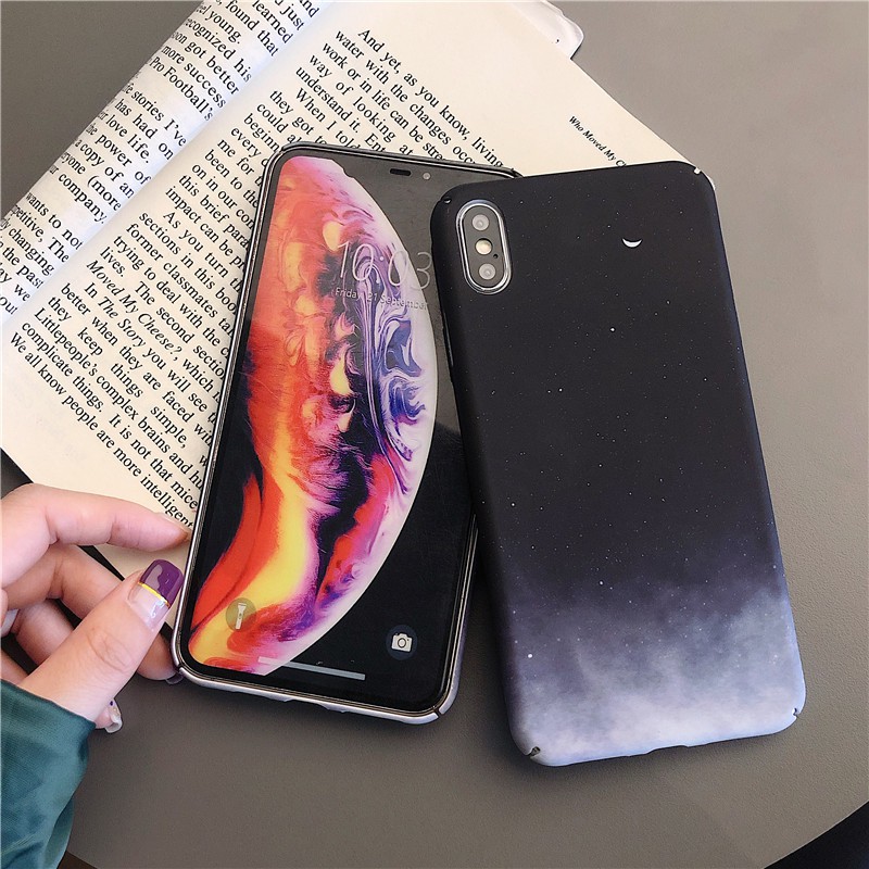 Ốp điện thoại cứng in hình bầu trời sao thời trang cho iPhone 6 6S 6+ 6S+ 7 8 7+ 8+ X XS XR XSMax