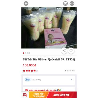 Túi Trữ sữa GB BaBy hàn quốc- Túi đựng sữa mẹ