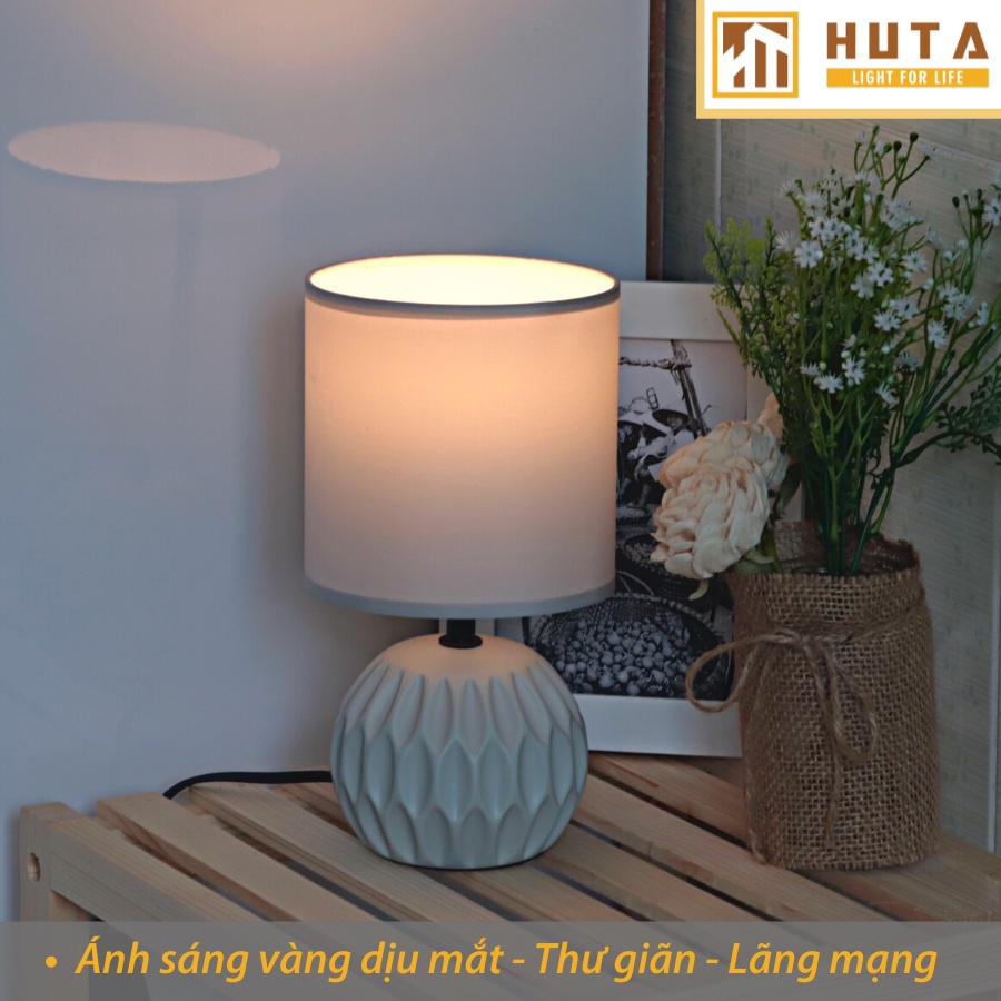 Đèn Ngủ Để Bàn Gốm Sứ Huta Light For Life S3 Decor Phòng Ngủ, Trang Trí, Đọc Sách, Điều Chỉnh Độ Sáng, Ánh Sáng Vàng