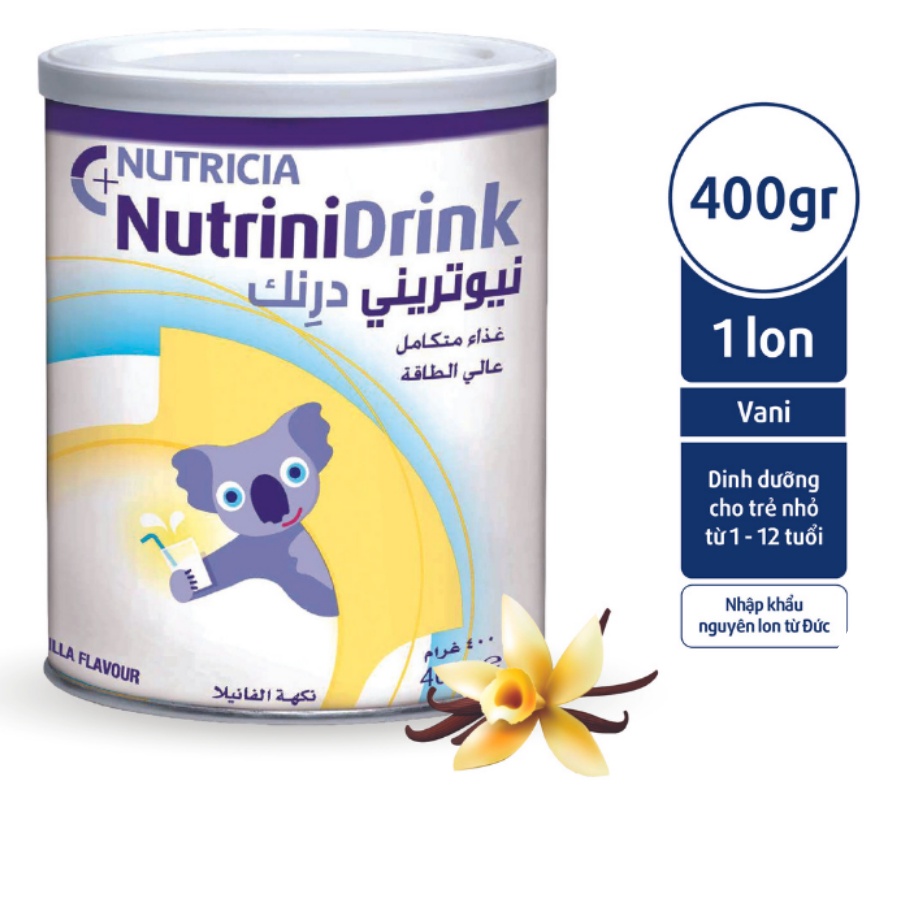 Sữa bột Nutrinidrink Nutricia dành cho trẻ nhẹ cân thấp còi lon 400g
