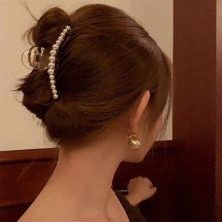 Sét 5 Kẹp Tóc Hàn Quốc Siêu Xinh Gồm 3 càng cua 2 dây buộc đính hạt