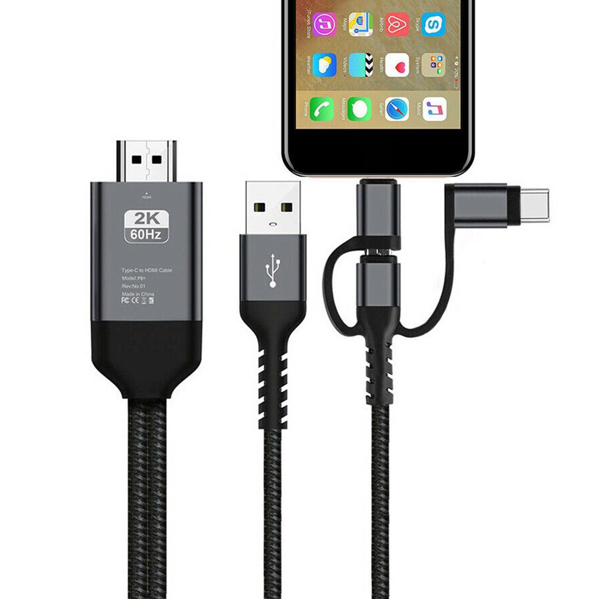Cáp Chuyển Đổi 2m Điện Thoại Sang Hdmi-Compatible Tv Av 1080p Cho Iphone Ipad | BigBuy360 - bigbuy360.vn