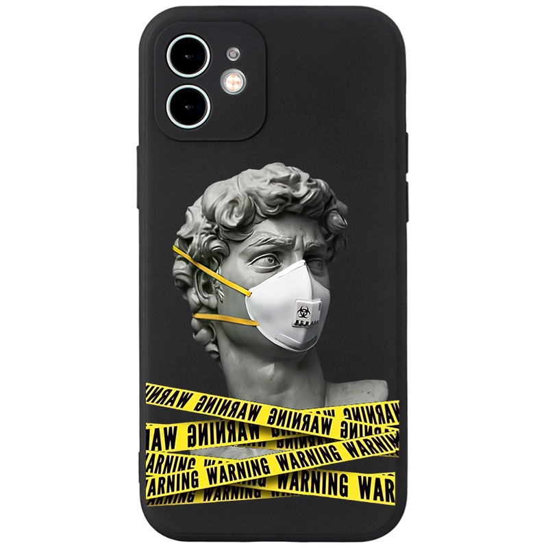 Ốp lưng JURSUE mềm viền vuông hình độc lạ đen Cho iPhone 14 13 12 11 Pro Max SE 2020 X XR XS 8 7 ip 6S 6 Plus Y2270