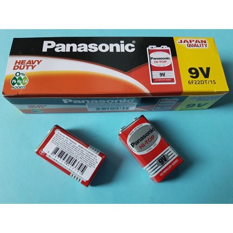 Hộp 12 Viên Pin Vuông 9V Panasonic 6F22DT/1S Heavy Duty