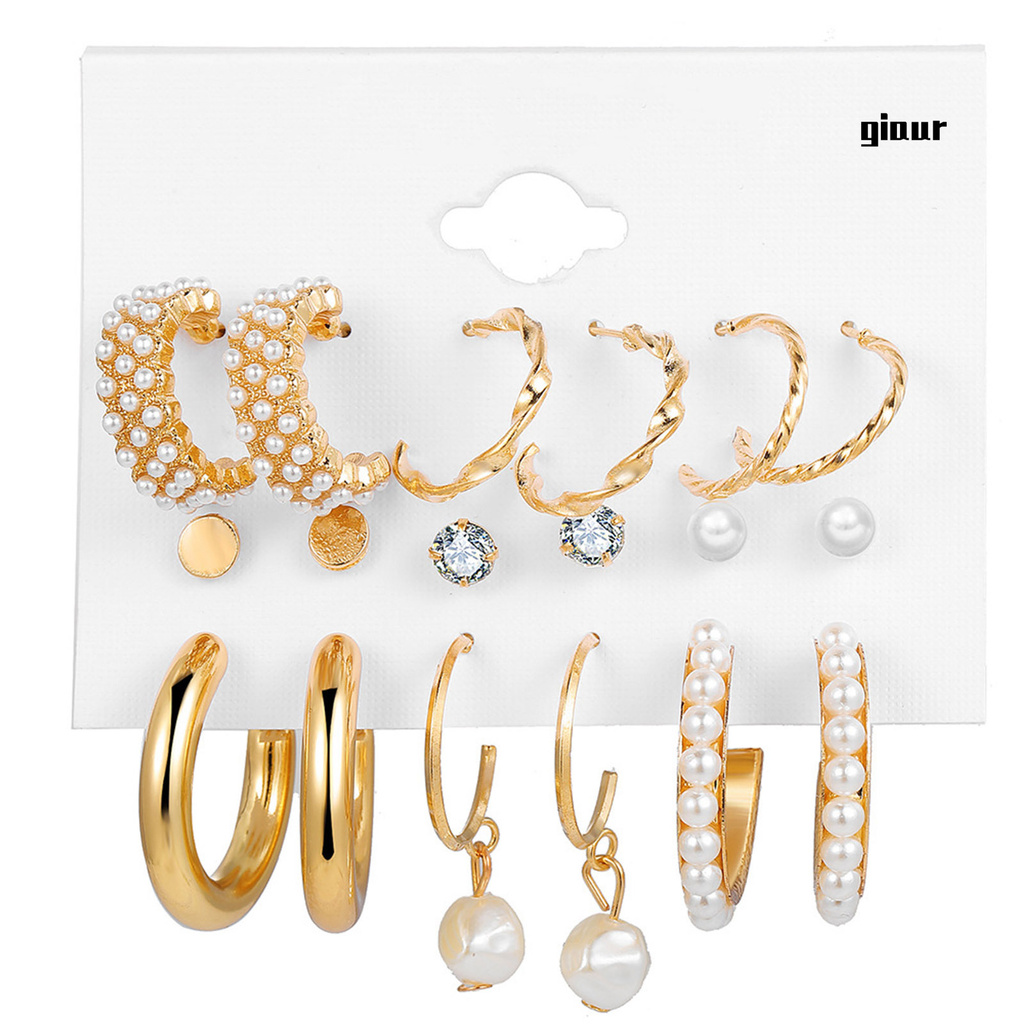 Set 9 Cặp Hoa Tai Thời Trang Dành Cho Nữ