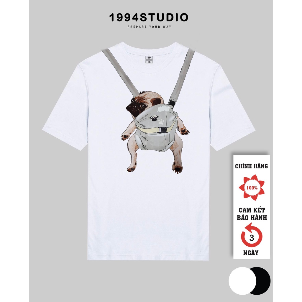 Áo thun nữ form rộng 2 màu đen trắng in hình cho pug đáng yêu - 1994stutio | BigBuy360 - bigbuy360.vn