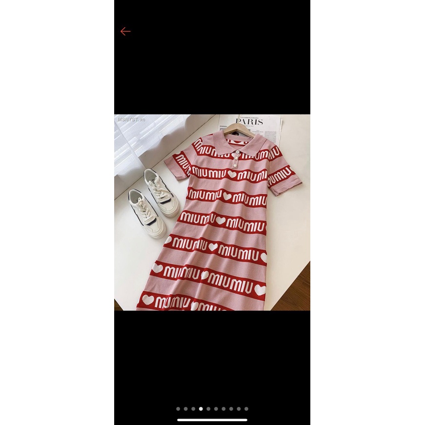 Váy Len Cổ Đức Thêu Chữ Mimi