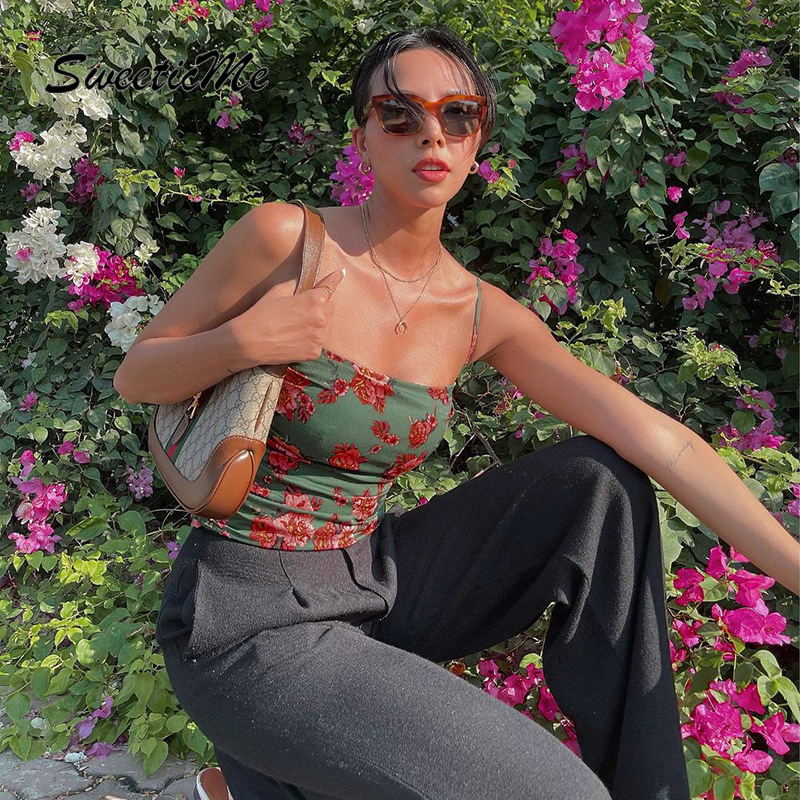 Áo Lửng Hai Dây In Họa Tiết Xinh Xắn Dành Cho Nữ 2021 | BigBuy360 - bigbuy360.vn