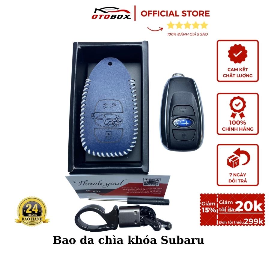 Bao da chìa khóa ô tô xe hơi Subaru Forester, bọc chìa khóa smartkey da thật chống xước chính hãng OTOBOX