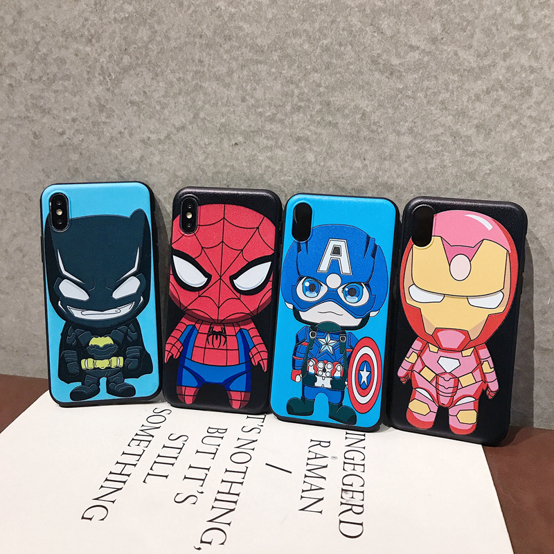 Ốp lưng người dơi/iron/captain america cho Apple IPhone 12 5 5G 6 6splus 7 8plus X Xs Xr Xsmax 11 11Promax 12 12Promax