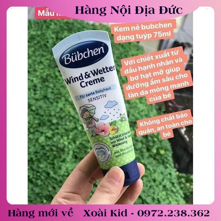 Kem dưỡng da chống nẻ dưỡng ẩm toàn thân buchen wind &amp; wetter Creme 75ml chính hãng đức dành cho trẻ em trẻ sơ sinh