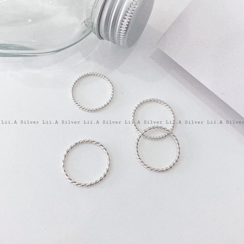 Nhẫn xoắn Bạc nguyên chất s99 Lii.A Silver