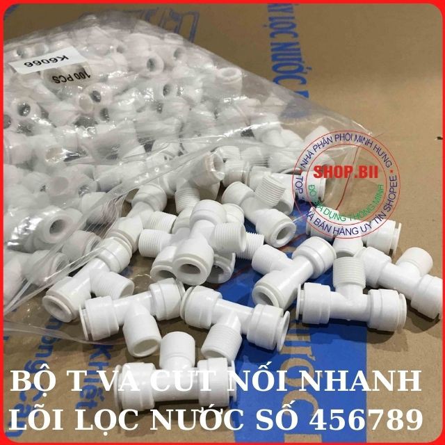 Cút Nối Chữ T Và Cút Nối Nhanh Sử Dụng Cho Các Lõi Lọc Nước Số 4-5-6-7-8-9 Đấu Nối Cho Các Lõi Lọc Chức Năng Của Máy RO.