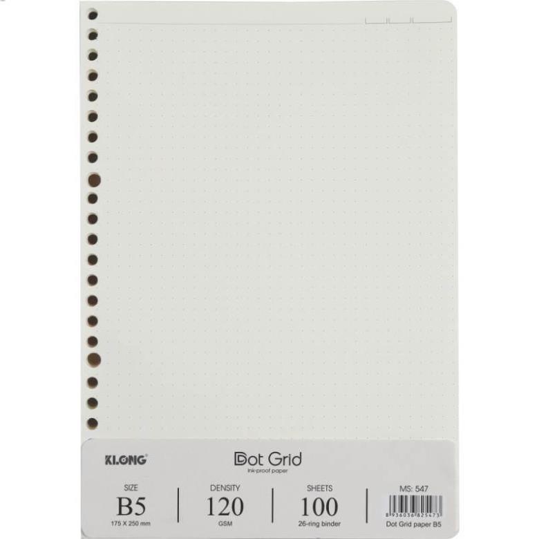 Ruột sổ còng giấy refill Dot Grid B5 100 tờ; MS: 547 .