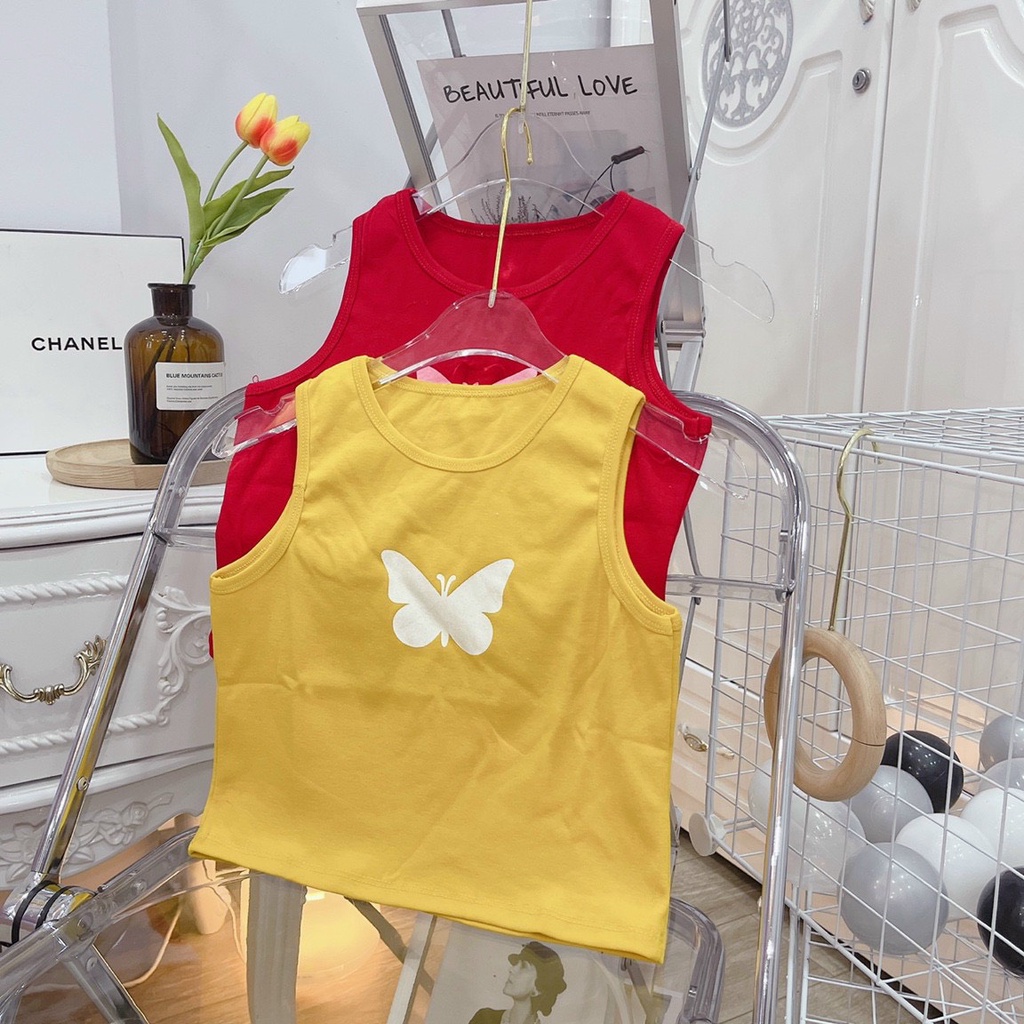 Áo kiểu ba lỗ croptop in hình con bứm trắng cực xinh , chất thun bozip mềm mịn