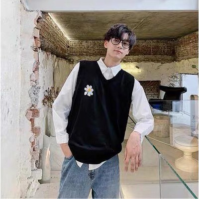 Áo gile unisex WIND form rộng thêu Hoa Cúc áo kiểu nam nữ oversize ulzzang | BigBuy360 - bigbuy360.vn