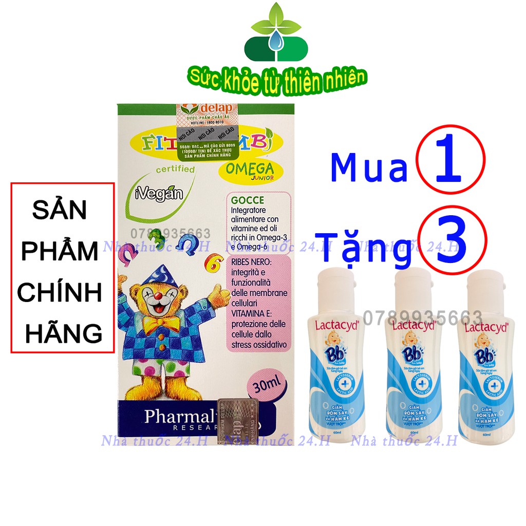 Fitobimbi Omega Junior.Phát Triển Trí Não Cho Bé,Tốt Cho Mắt. Chính Hãng Lọ 30ml