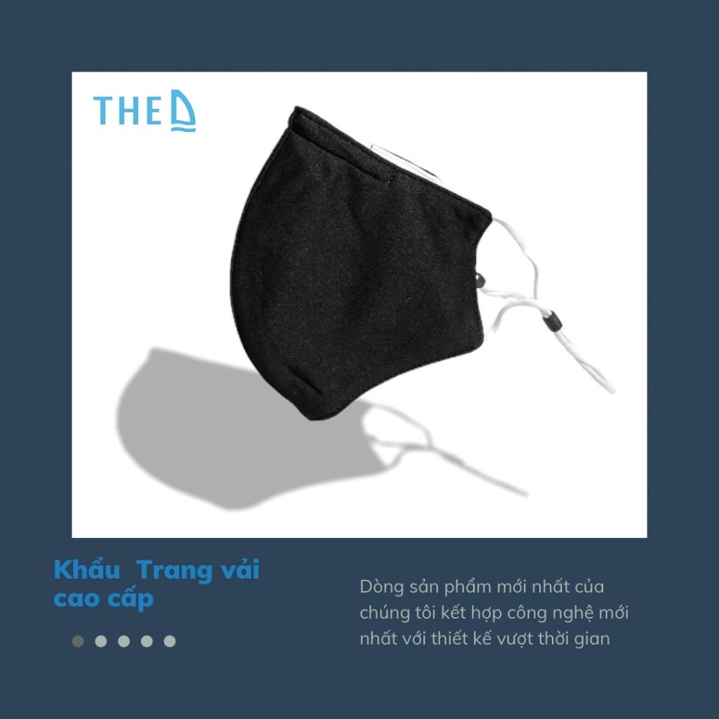 Khẩu Trang Vải Kháng Khuẩn The D Thiết Kế Ôm Gọn, Dây Rút Tiện Lợi