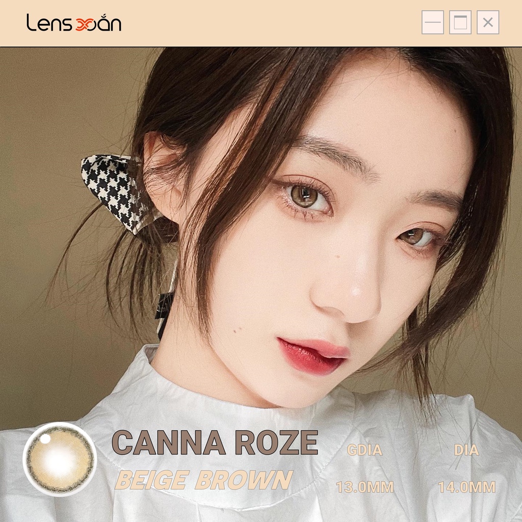 KÍNH ÁP TRÒNG CANNA ROZE BEIGE BROWN CỦA IDOL LENS: LENS NÂU LẠNH PHA KHÓI HẠN 12 THÁNG | LENS XOẮN (GIÁ 1 CHIẾC)