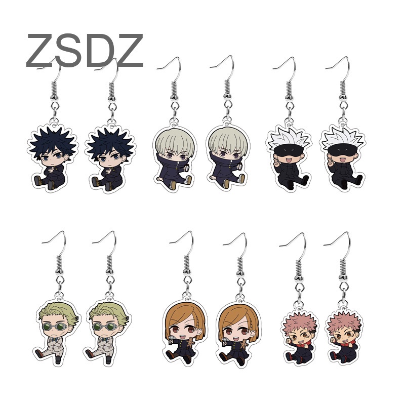 Khuyên tai họa tiết nhân vật Jujutsu Kaisen tùy chọn xinh xắn