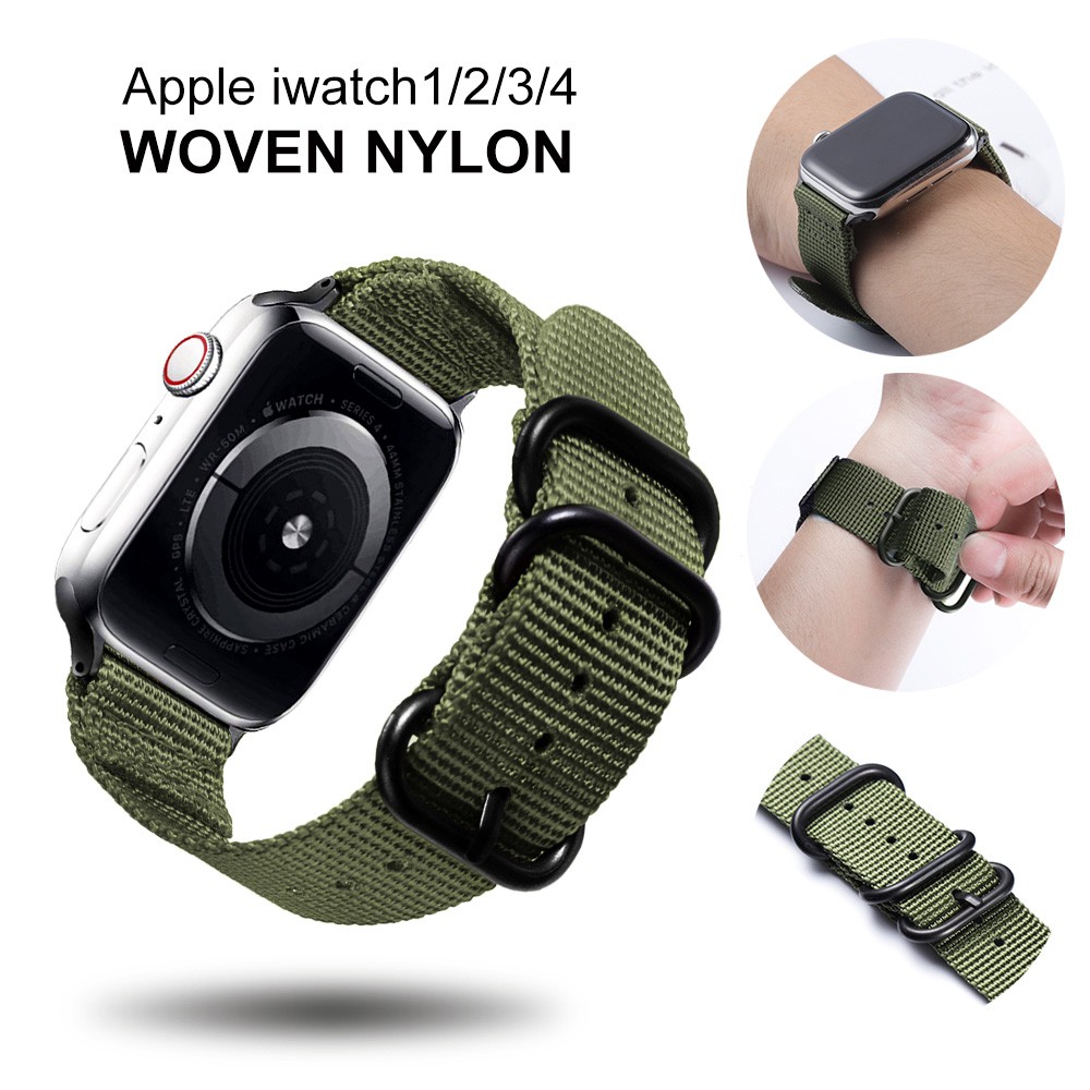 Dây Nylon Khóa Kim Loại Cho Đồng Hồ Apple 4 / 3 / 2 / 1 (42Mm / 38mm)