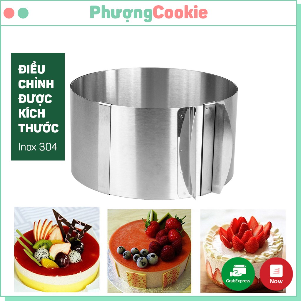 Khuôn ring mousse tròn thay đổi kích thước 16 - 30 cm