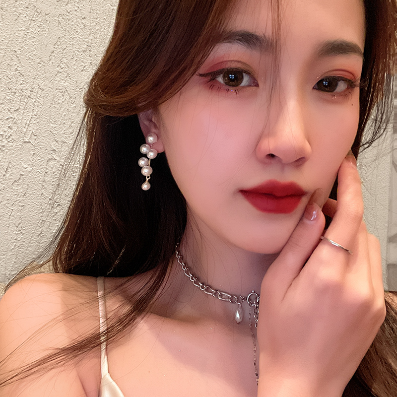 Khuyên Tai Đính Hạt Ngọc Trai Nhân Tạo Phong Cách vintage