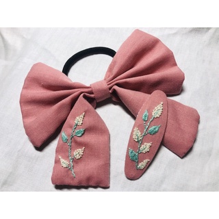 Set buộc tóc, kẹp tóc thêu tay