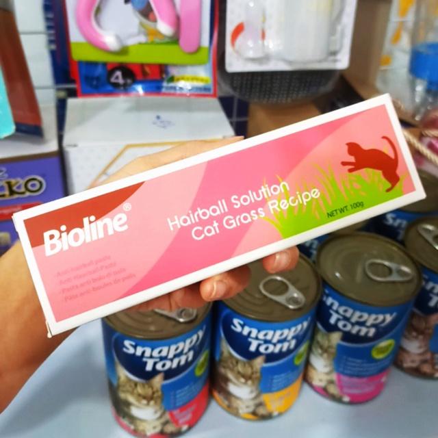 Hairball Solution BIOLINE 100g - Gel dinh dưỡng tiêu búi lông, giảm hôi miệng cho Mèo